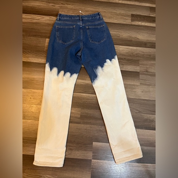 NWOT American Bazi  High Waist Denim Bleach Distressed Jeans SZ S - Picture 6 of 13